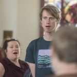 1 man and 1 woman singing