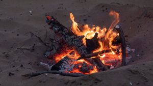 A fire on the beach
